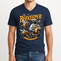 Beekeeper If I Run You Run Apiculture Bee Keeper Beekeeping Bee Lovers Honeybees V-Neck T-Shirt