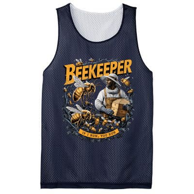 Beekeeper If I Run You Run Apiculture Bee Keeper Beekeeping Bee Lovers Honeybees Mesh Reversible Basketball Jersey Tank