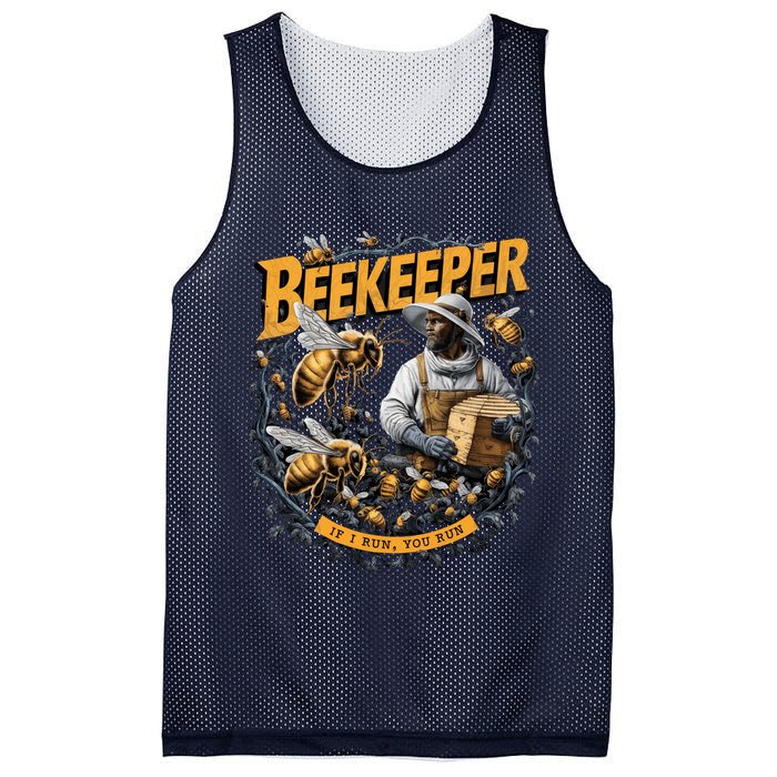 Beekeeper If I Run You Run Apiculture Bee Keeper Beekeeping Bee Lovers Honeybees Mesh Reversible Basketball Jersey Tank