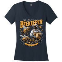 Beekeeper If I Run You Run Apiculture Bee Keeper Beekeeping Bee Lovers Honeybees Women's V-Neck T-Shirt
