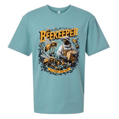 Beekeeper If I Run You Run Apiculture Bee Keeper Beekeeping Bee Lovers Honeybees Sueded Cloud Jersey T-Shirt