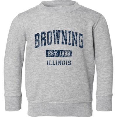 Browning Illinois Il Vintage Athletic Sports Toddler Sweatshirt