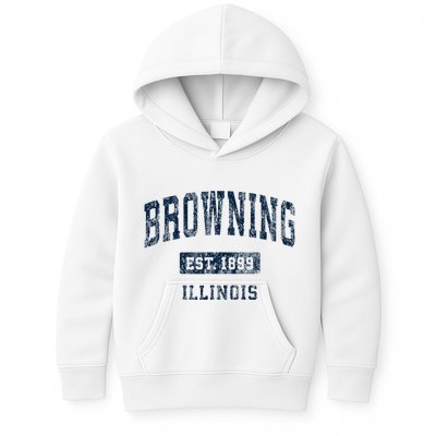Browning Illinois Il Vintage Athletic Sports Kids Hoodie