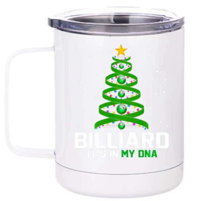 Billiard ItS In My Dna Xmas Tree Decorations Merry Christma Long Sleeve 12 oz Stainless Steel Tumbler Cup