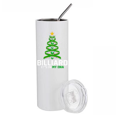 Billiard ItS In My Dna Xmas Tree Decorations Merry Christma Long Sleeve Stainless Steel Tumbler