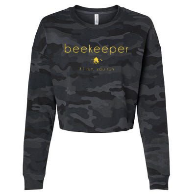 Bee If I Run You Run Beekeeper Apiarist Honey Gift Cropped Pullover Crew