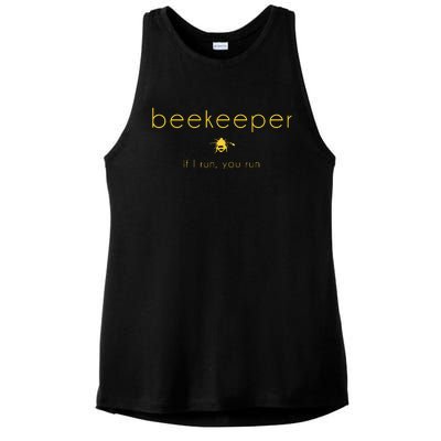 Bee If I Run You Run Beekeeper Apiarist Honey Gift Ladies PosiCharge Tri-Blend Wicking Tank