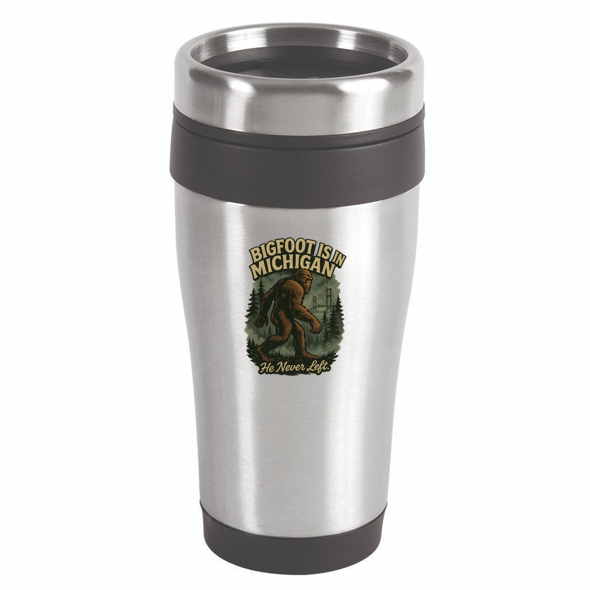 Bigfoot Is In Michigan 16oz Travel Tumbler