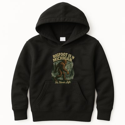 Bigfoot Is In Michigan Kids Hoodie