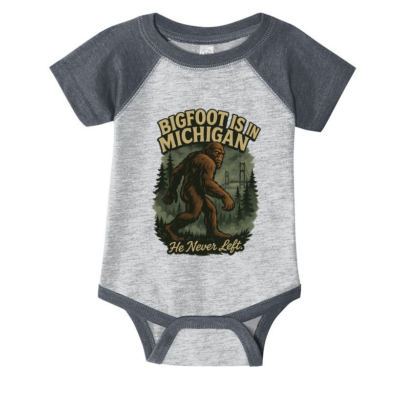Bigfoot Is In Michigan Infant Baby Jersey Bodysuit