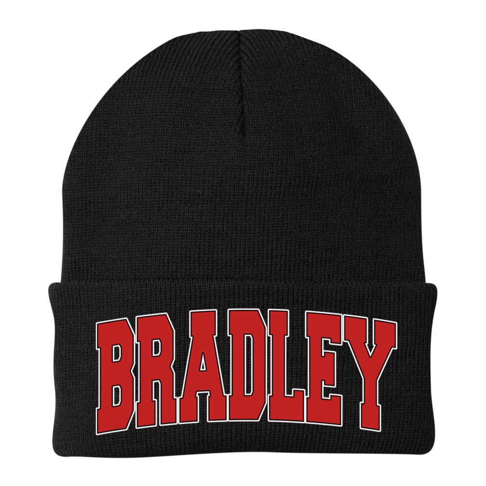 Bradley Il Illinois Varsity Style Usa Vintage Sports Cute Gift Beanie