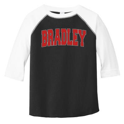 Bradley Il Illinois Varsity Style Usa Vintage Sports Cute Gift Toddler Fine Jersey T-Shirt