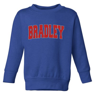 Bradley Il Illinois Varsity Style Usa Vintage Sports Cute Gift Toddler Sweatshirt