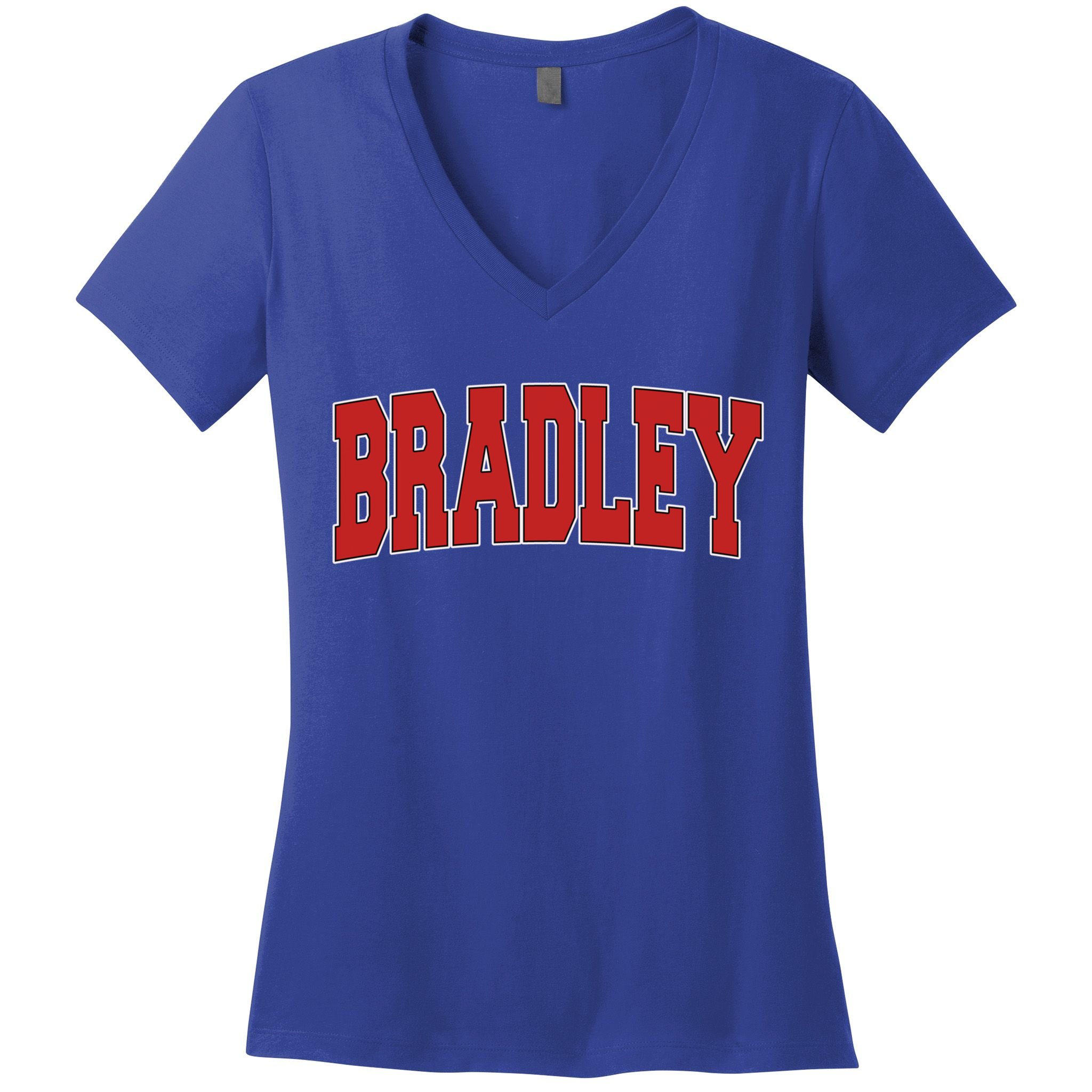 Bradley Il Illinois Varsity Style Usa Vintage Sports Cute Gift Women's V-Neck T-Shirt