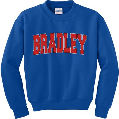 Bradley Il Illinois Varsity Style Usa Vintage Sports Cute Gift Kids Sweatshirt