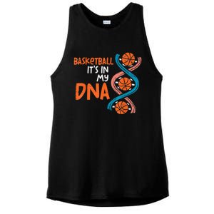 Basketball Is In My DNA Funny Coach Player Ladies PosiCharge Tri-Blend Wicking Tank