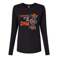 Basketball Is In My DNA Funny Coach Player Womens Cotton Relaxed Long Sleeve T-Shirt