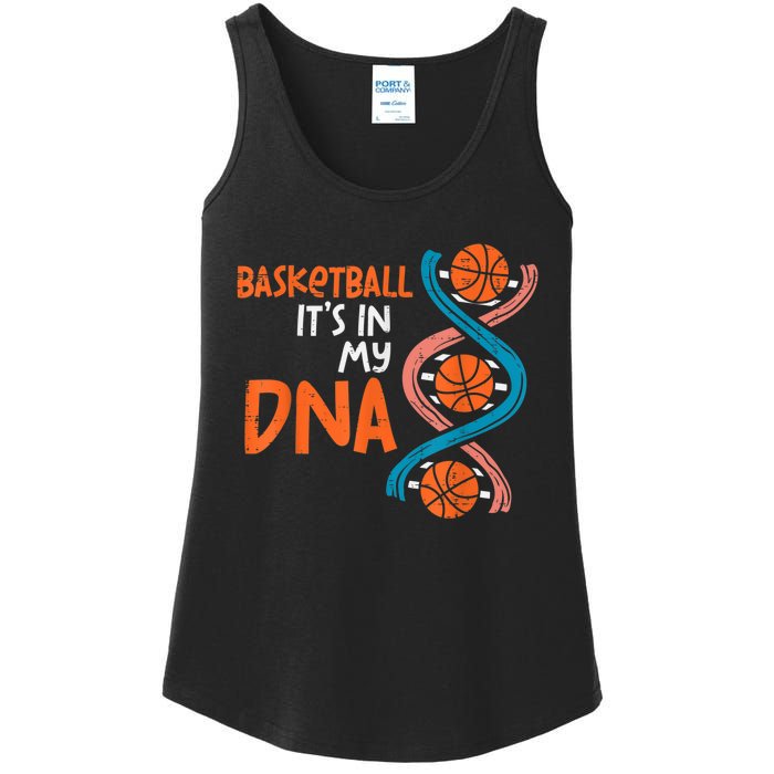 Basketball Is In My DNA Funny Coach Player Ladies Essential Tank