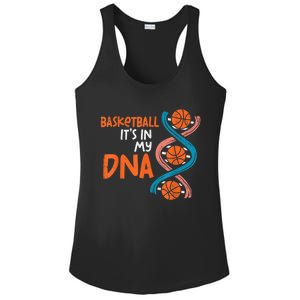 Basketball Is In My DNA Funny Coach Player Ladies PosiCharge Competitor Racerback Tank