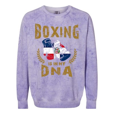 Boxing Is In My Dna Dominican Republic Flag Boxing Gloves Gift Colorblast Crewneck Sweatshirt