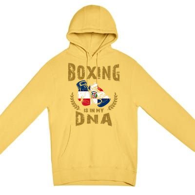 Boxing Is In My Dna Dominican Republic Flag Boxing Gloves Gift Premium Pullover Hoodie