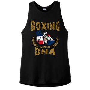 Boxing Is In My Dna Dominican Republic Flag Boxing Gloves Gift Ladies PosiCharge Tri-Blend Wicking Tank