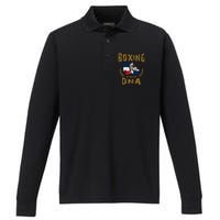 Boxing Is In My Dna Dominican Republic Flag Boxing Gloves Gift Performance Long Sleeve Polo