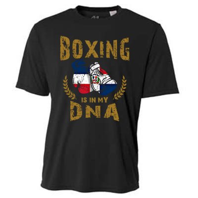 Boxing Is In My Dna Dominican Republic Flag Boxing Gloves Gift Cooling Performance Crew T-Shirt