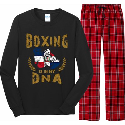 Boxing Is In My Dna Dominican Republic Flag Boxing Gloves Gift Long Sleeve Pajama Set