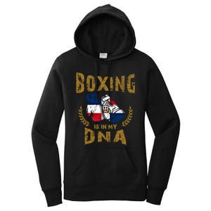 Boxing Is In My Dna Dominican Republic Flag Boxing Gloves Gift Women's Pullover Hoodie