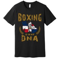 Boxing Is In My Dna Dominican Republic Flag Boxing Gloves Gift Premium T-Shirt