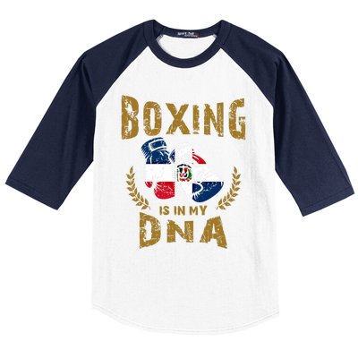 Boxing Is In My Dna Dominican Republic Flag Boxing Gloves Gift Baseball Sleeve Shirt