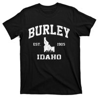 Burley Idaho ID Vintage State Athletic Style T-Shirt