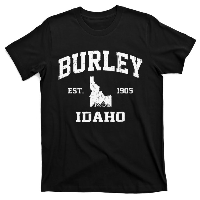 Burley Idaho ID Vintage State Athletic Style T-Shirt