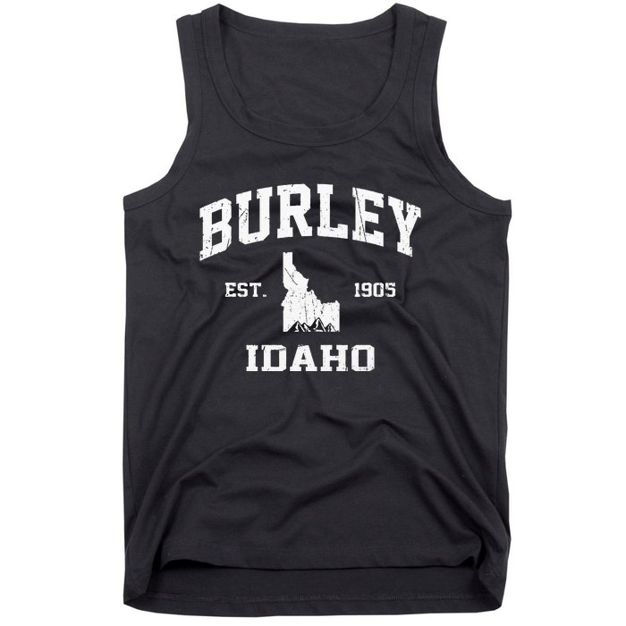 Burley Idaho ID Vintage State Athletic Style Tank Top