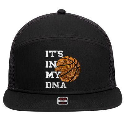 Basketball It's In My DNA Fingerprint Playing Basketball  7 Panel Mesh Trucker Snapback Hat