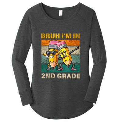 Bruh Im In 2nd Grade Funny Back To School Gift Women's Perfect Tri Tunic Long Sleeve Shirt