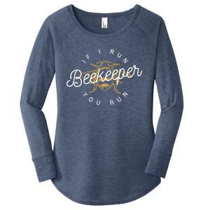 Beekeeper If I Run You Run Funny Bee Apiarist Gift Women's Perfect Tri Tunic Long Sleeve Shirt