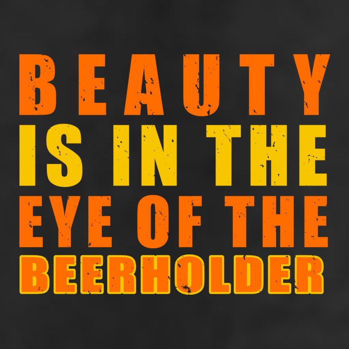 Beauty Is In The Eye Of The Beer Holder 7 Panel Mesh Trucker Snapback Hat