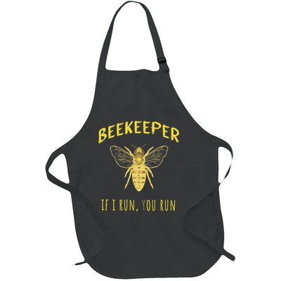 Beekeeper If I Run You Run Funny Beekeeping Lovers Full-Length Apron With Pockets