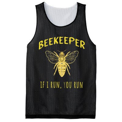 Beekeeper If I Run You Run Funny Beekeeping Lovers Mesh Reversible Basketball Jersey Tank