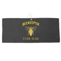 Beekeeper If I Run You Run Funny Beekeeping Lovers Large Microfiber Waffle Golf Towel
