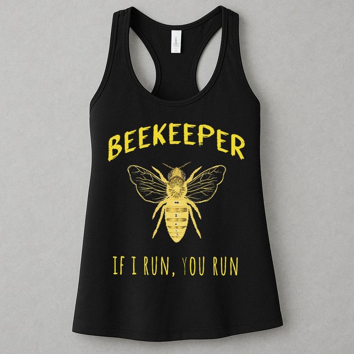 Beekeeper If I Run You Run Funny Beekeeping Lovers Womens Tank Top