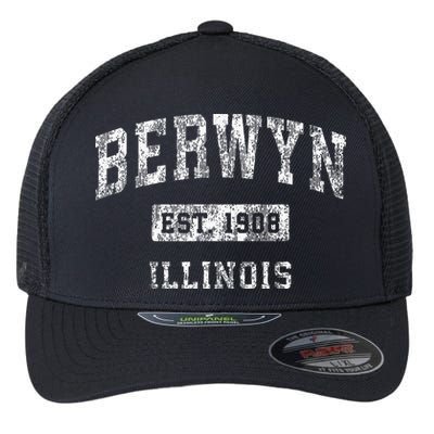 Berwyn Illinois Il Vintage Established Sports Design Flexfit Unipanel Trucker Cap