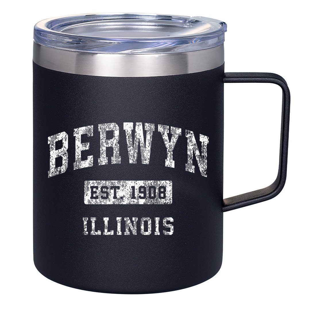 Berwyn Illinois Il Vintage Established Sports Design 12oz Stainless Steel Coffee Mug
