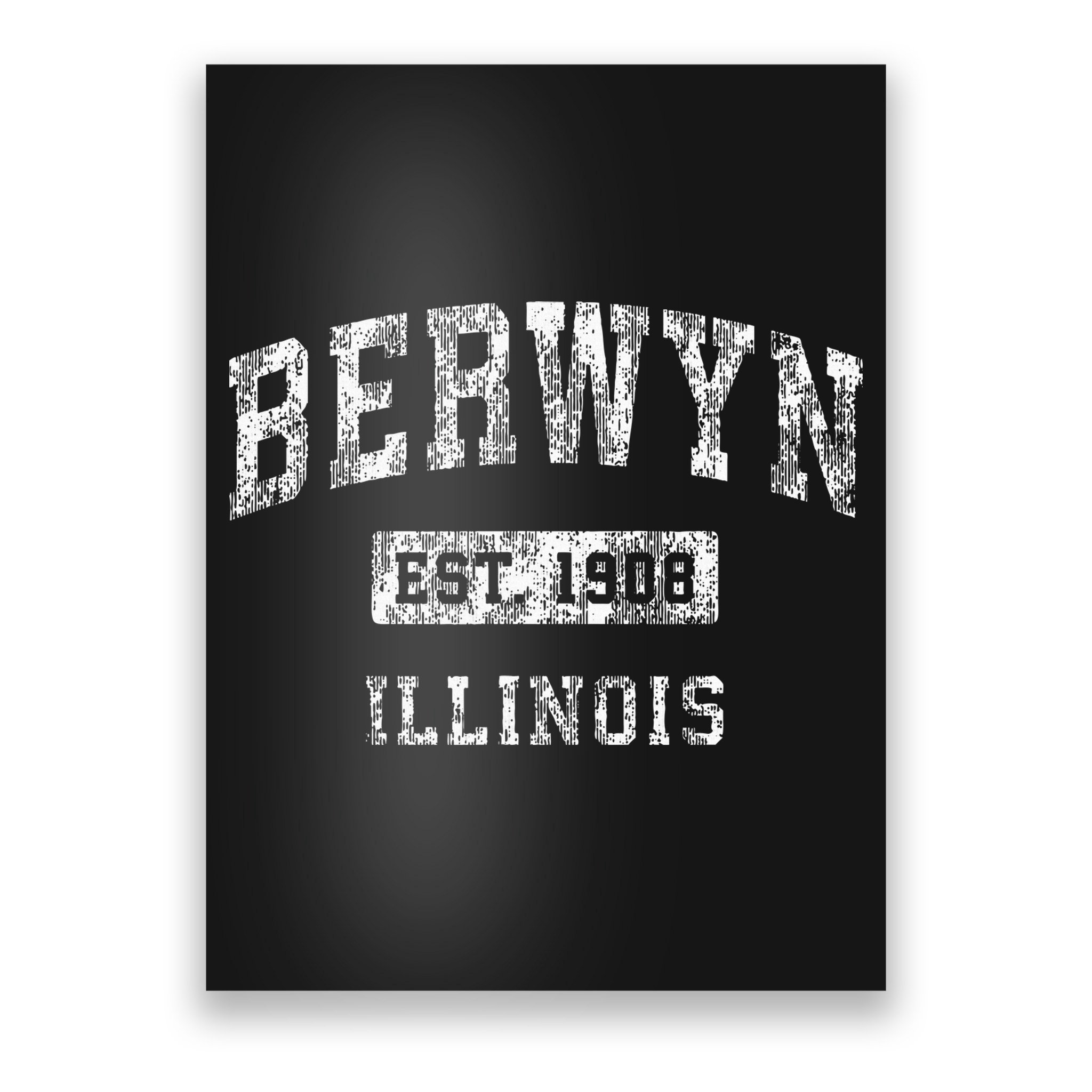 Berwyn Illinois Il Vintage Established Sports Design Poster