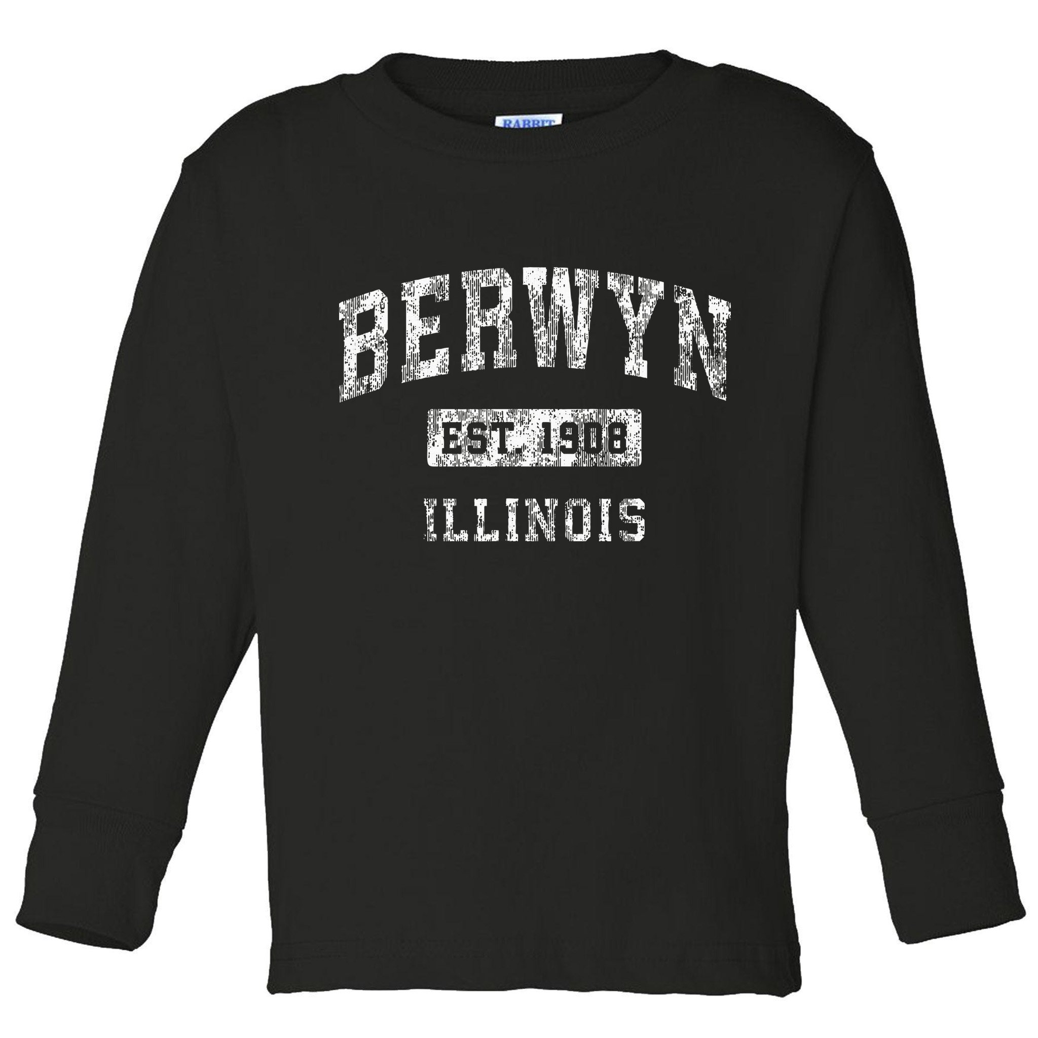 Berwyn Illinois Il Vintage Established Sports Design Toddler Long Sleeve Shirt