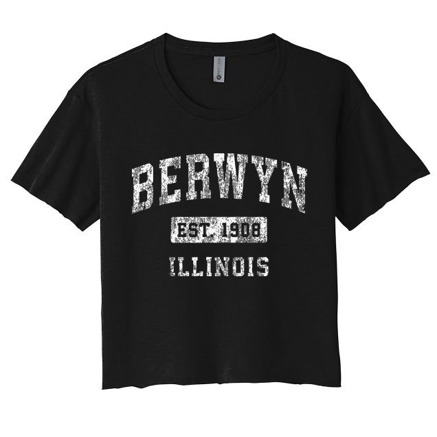 Berwyn Illinois Il Vintage Established Sports Design Women's Crop Top Tee
