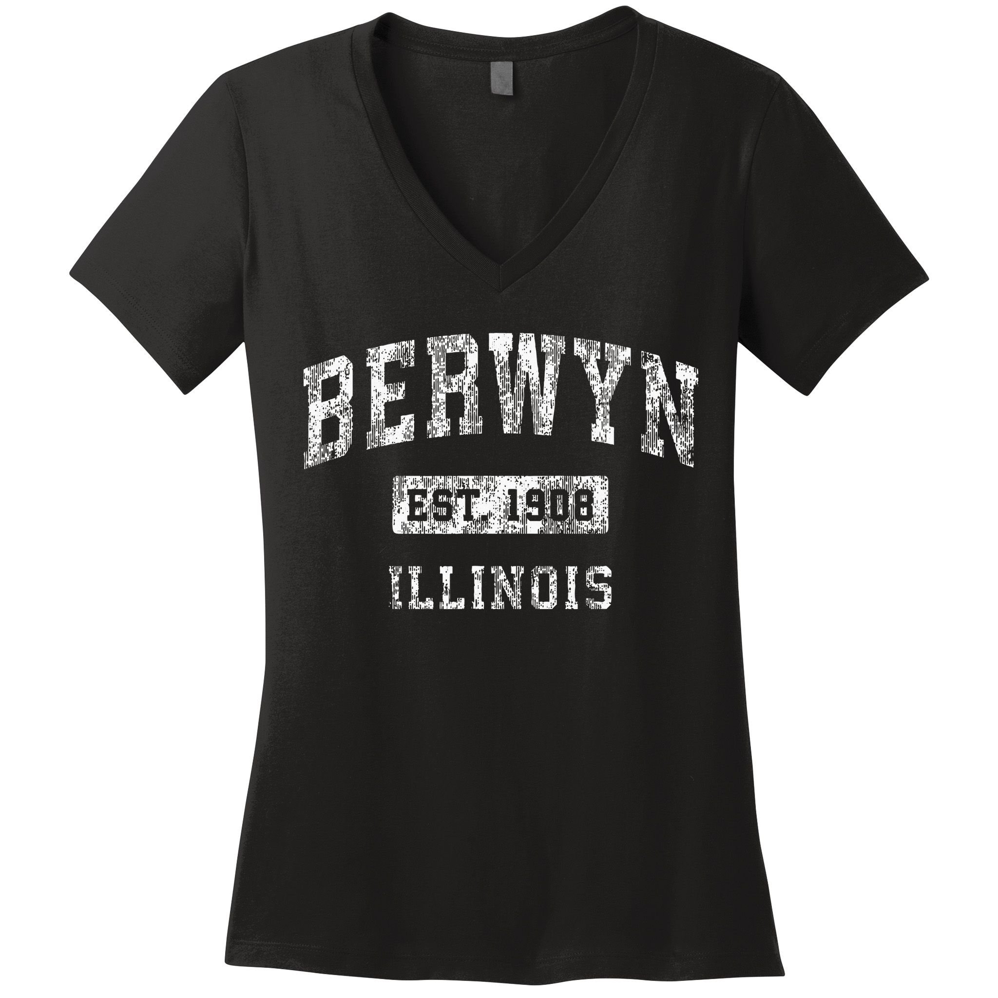 Berwyn Illinois Il Vintage Established Sports Design Women's V-Neck T-Shirt