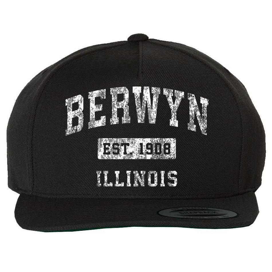Berwyn Illinois Il Vintage Established Sports Design Wool Snapback Cap